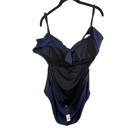 NWT J. Crew One Piece Swimsuit Size 22 – Blue, Removable Straps, Tie Open Back - Picture 2 of 4